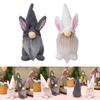 2pcs Easter Gnome Plushes Rabbit Standing Doll Swedish Tomtes Dwarfs Ornaments for Kitchen Tiered Tray Decorations