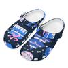 Unisex White Printed EVA Travel Clogs Breathable Soft Sole Slip On Travel Use Beach Garden Daily Walking Beach Sandals Home Use