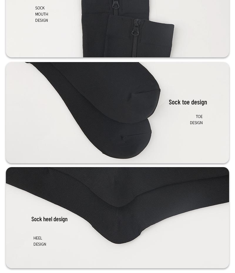 Zapinane na zamek kompresyjne podkolanówki sportowe outdoorowe z zakrytymi palcami