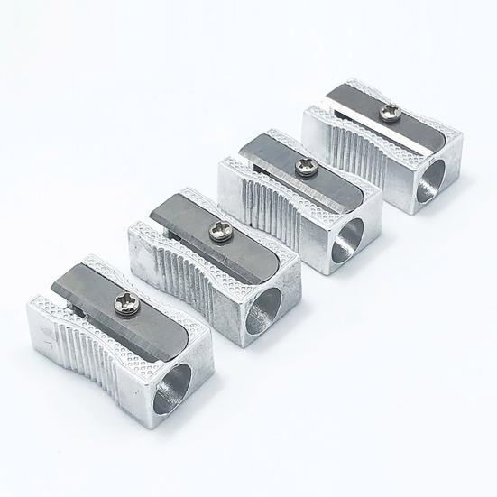 12Pcs Portable Pencil Sharpener Non-Slip Base Single Hole Compact Size Manual Hand Held Pen Sharpener School Stationery Gift
