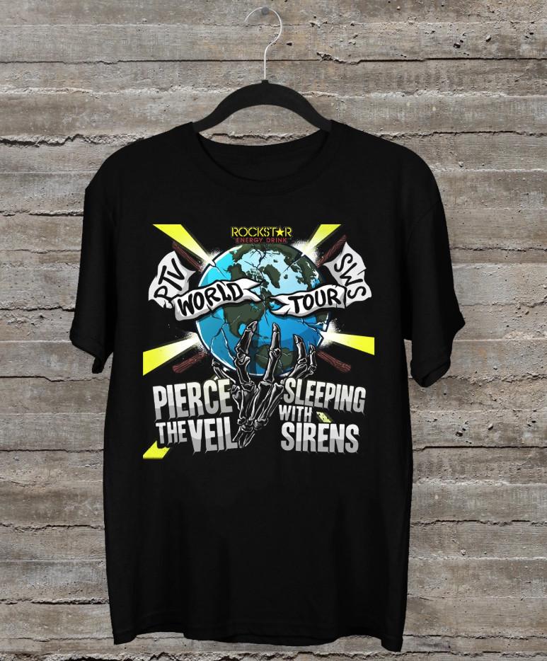 Pierce The Veil и Sleeping With Sirens Тур 2015 Подарок для фаната Футболка Унисекс Футболка XL