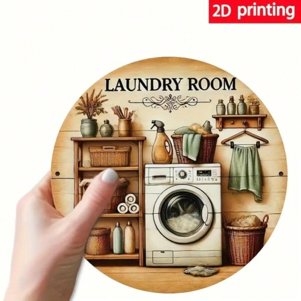 Vintage Laundry Tin Sign Washer Detergent Iron Wall Decor Home Bathroom 20x20