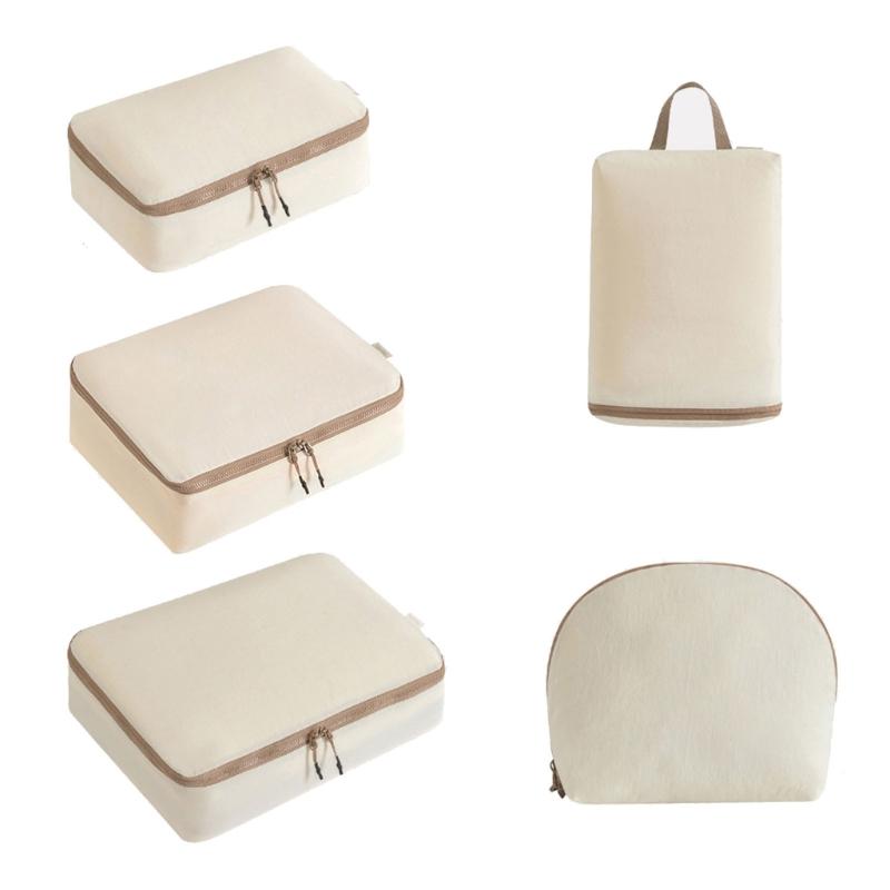 

Water Resistant Luggage Organizers For Extended Trips Compact Design Garment Packing Bags Saves Space In Suitcases бежевий