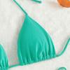 2024 Multicolor Halter Tie-Up Sexy Three-Piece Beach Swimsuit - European and American Style
