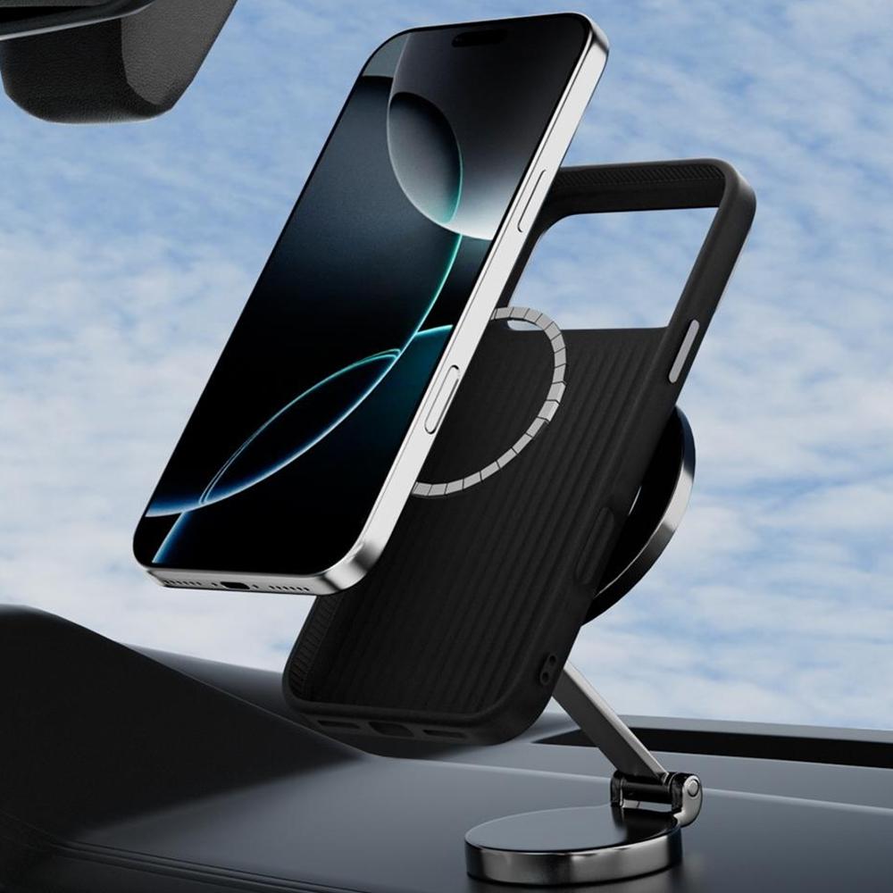 ABEEL For iPhone 17 Case Compatible with MagSafe Carbon Fiber Texture Back Cover