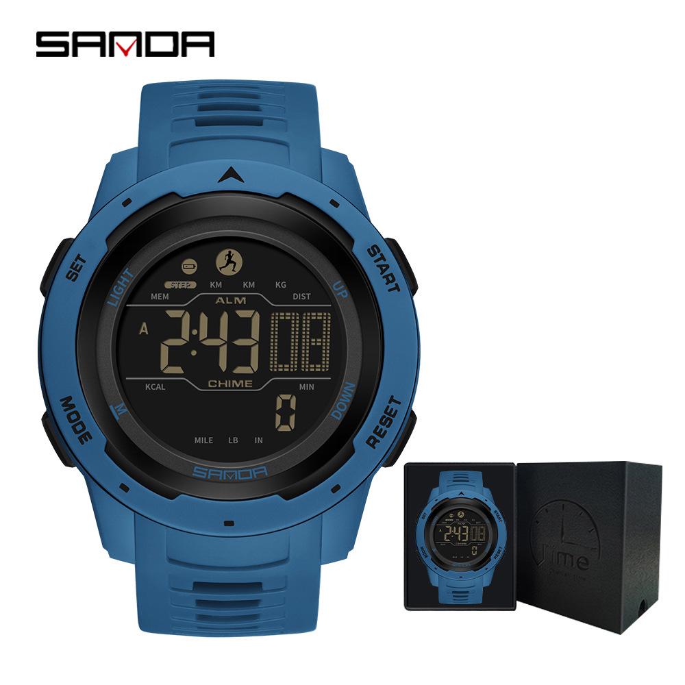 SANDA Unisex Sports Watch: Perpetual Calendar, Alarm, Dual Time Zones, Pedometer.