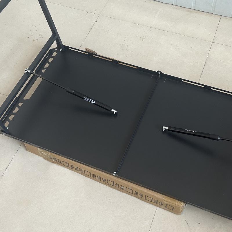 Portable Carbon Steel Folding Camping Table - Lightweight & Compact BBQ and Storage Solution