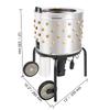 SucceBuy Chicken Plucker Machine 20inch Diameter Stainless Steel Drum 108 Soft Fingers 500W Poultry Plucking Debris Collection