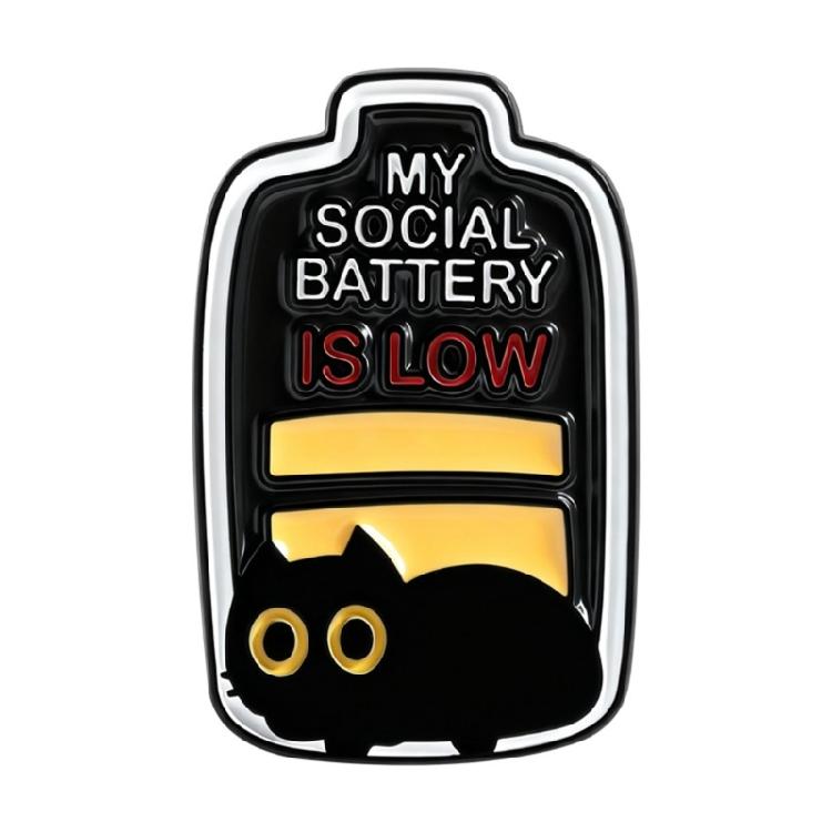 

Witty Black Cats Brooch Symbolizing Low Social Battery Emotion Badges for Lighthearted Interaction and Self Expression