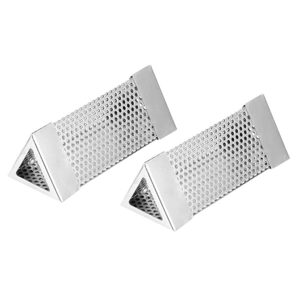 2 Pezzi Tubo Affumicatore per Griglia BBQ Tubo a Rete Scatola Fumo Pellet 6 Pollici Acciaio Inossidabile Accessorio Barbecue Trilaterale