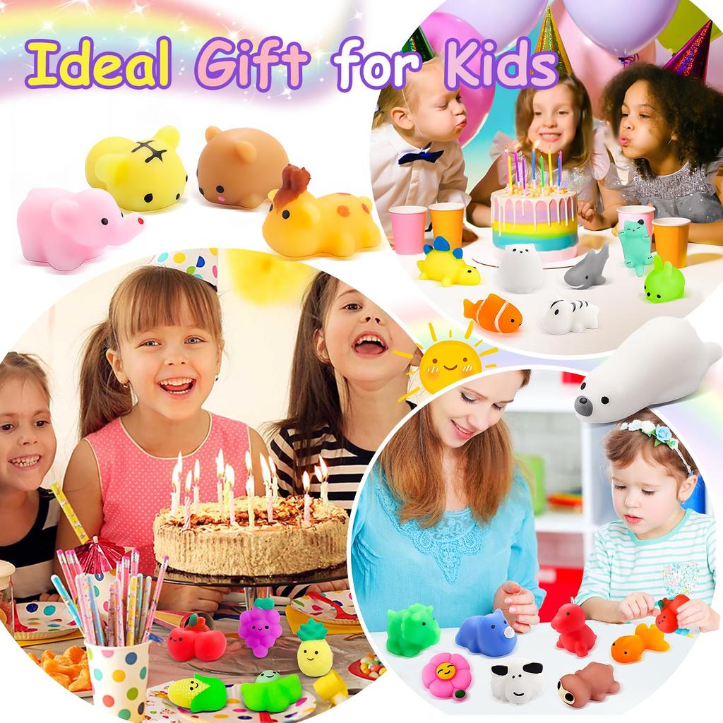 48 Gniotków Zwierząt Zabawki Antystresowe Zestaw Gniotków Wypełniacz do Torebek na Imprezę Zabawki Relaksacyjne Nagrody dla Dzieci Gniotki Zwierzątka Słodki Zabijacz Czasu Niskie