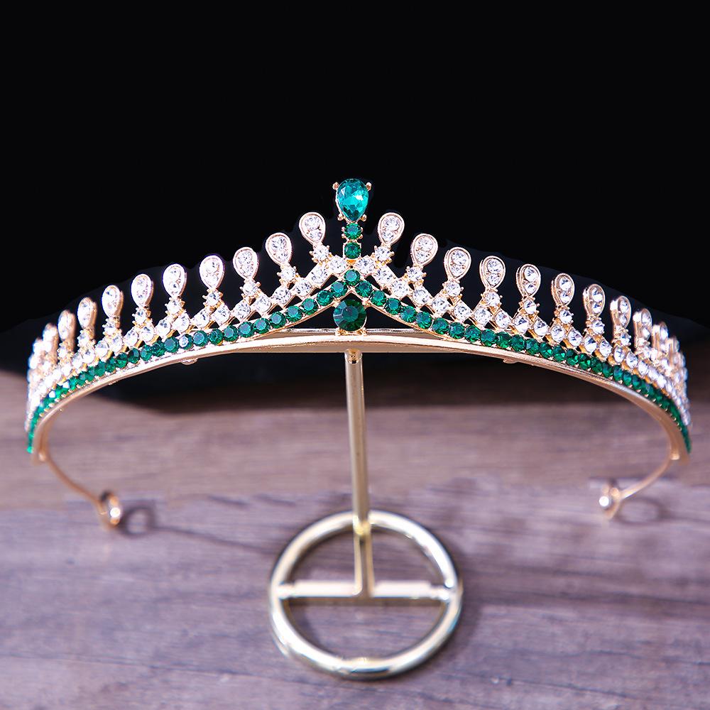 DIEZI Elegant Girls Princess Bridal Crown Sky Blue Crystal Tiara For Women 7 Colors Rhinestone Crown Hair Accessories Jewelry