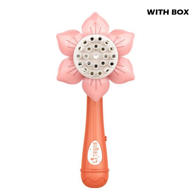 Bubble Machine Sunflower 23 Hole Electric Automatic Bubbles Gun Soap Blowering Outdoor Party Toys for Girls Children Xmas Gifts