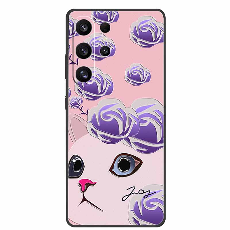 For Samsung Galaxy S26 Ultra Case 3D Relief Flower Emboss Silicone Funda For Samsung S26 Ultra S 26 Ultra Relief Cartoon Bumper