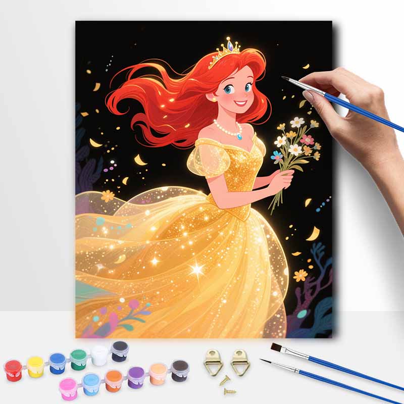 Disney princess oil painting hand painting coloring painting handmade diy home decoration gift