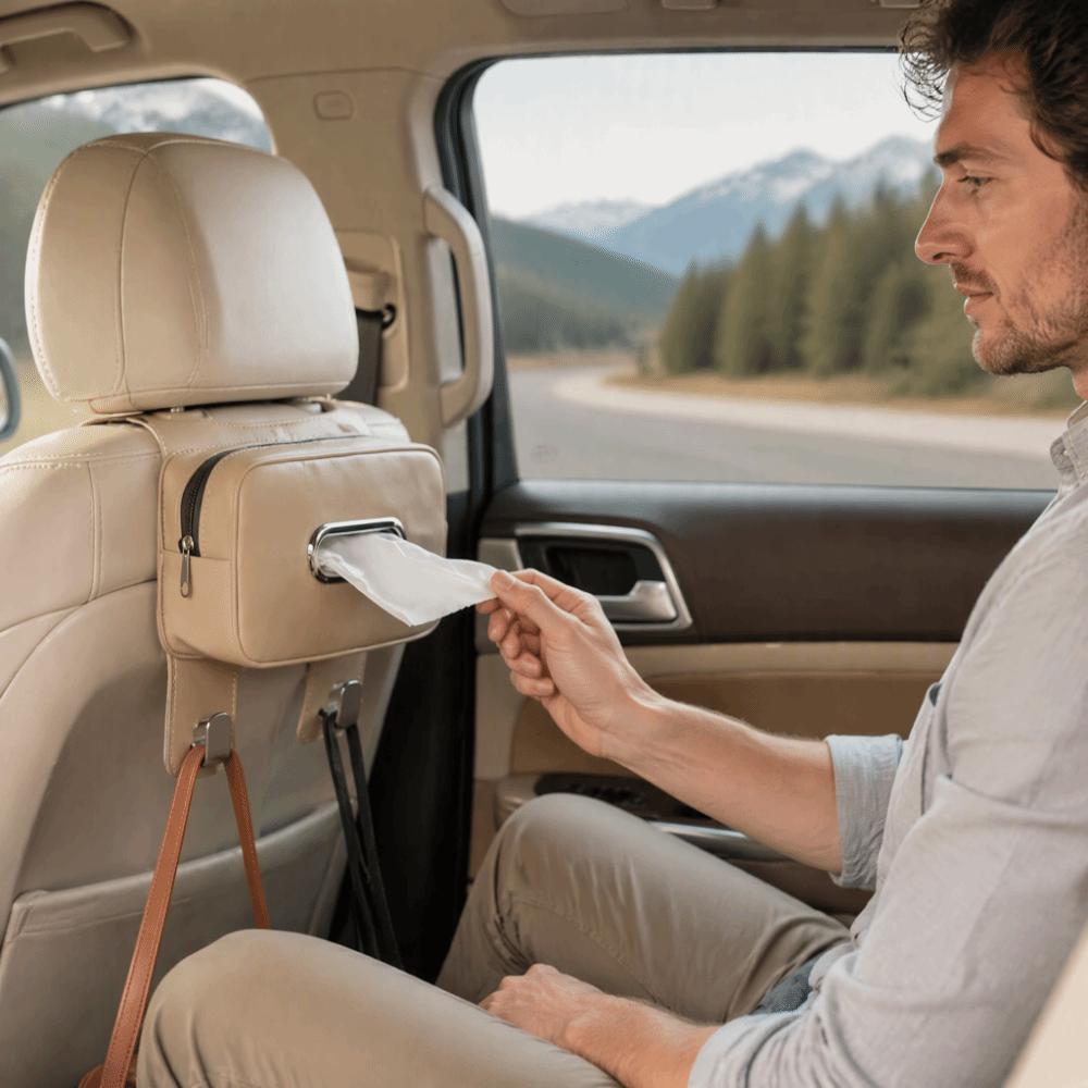Waterproof Car Tissue Box Easy Install Tissue Holder Car Accessories Storage Box  Seat Back