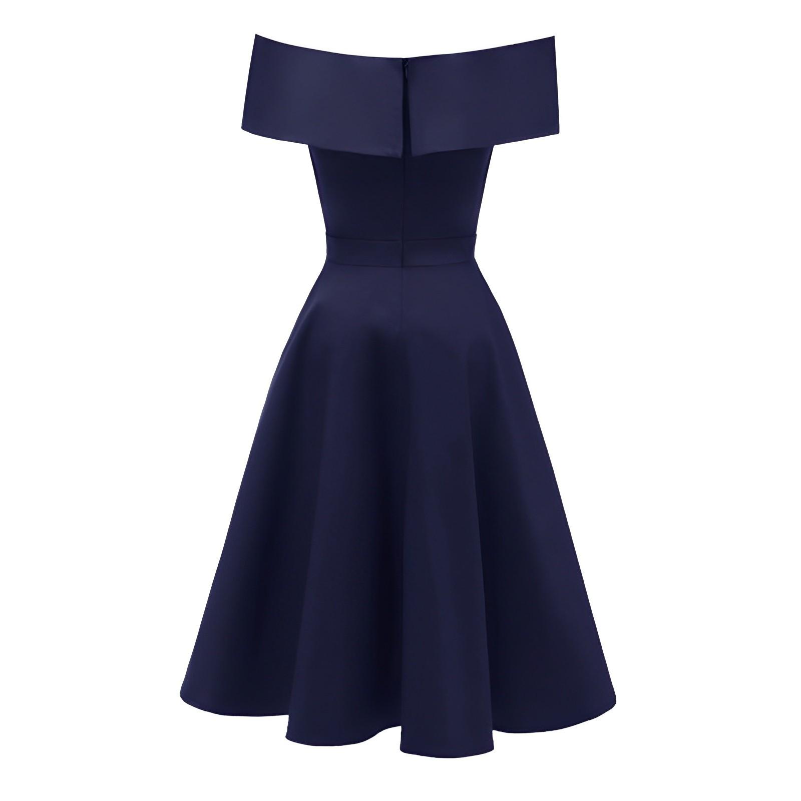 Женские платья с открытыми плечами для женщин Коктейльное платье трапециевидной формы — фото 4