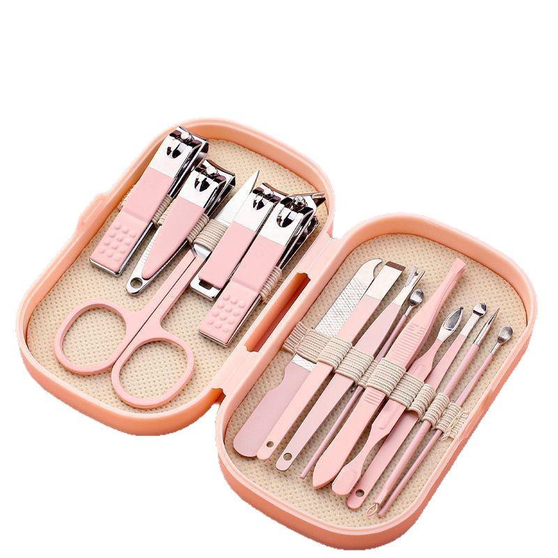 Candy Color Manicure Set: 14-Piece Nail Clipper & Tool Kit with Ear Pick and Scissors