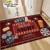1pc Movie Night Theme Area Rug Non-Slip Machine Washable Decorative Floor Mat for Home Office Kitchen Laundry Room Decor