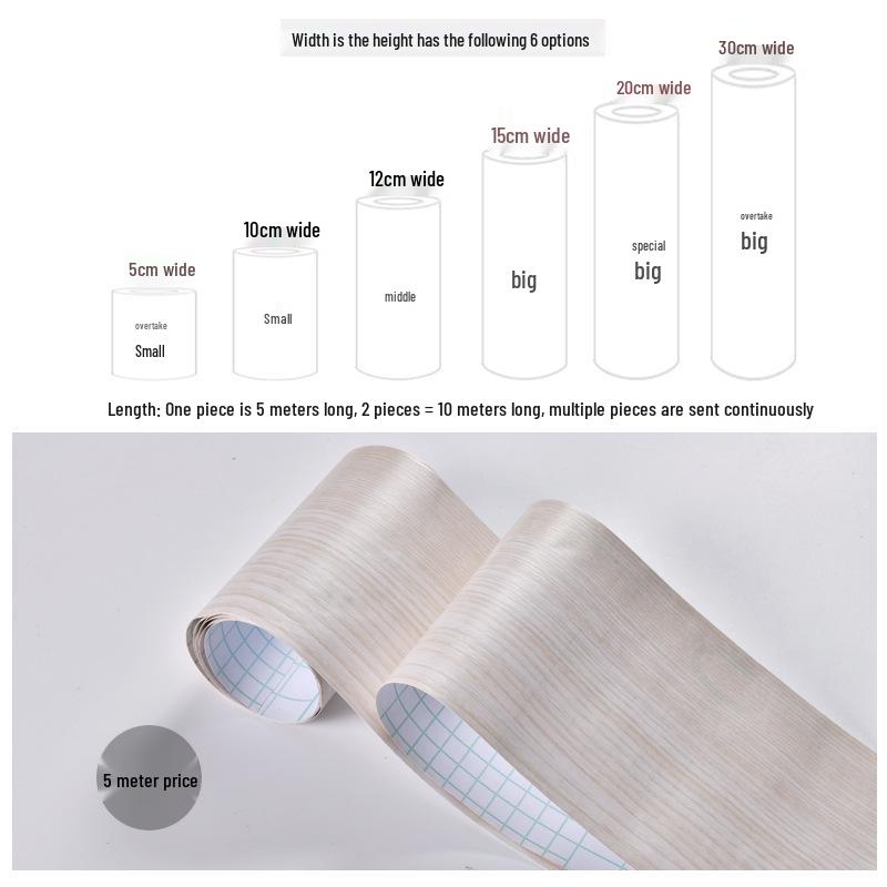 Vanntett selvklebende gulvlist og kantlist med trestruktur for møbelrenovering og sokkeldekorasjon