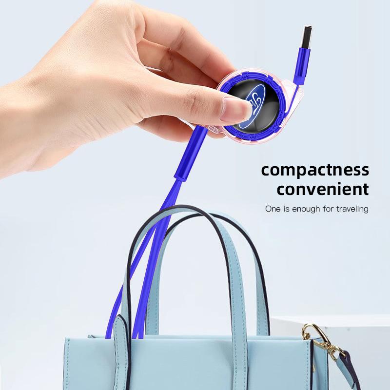 3 In 1 Micro USB Type C Charging Cable Multi Charger For Ford S MAX Ranger Focus Fiesta Mondeo Kuga Mustang Escort KA Ecosport KL1