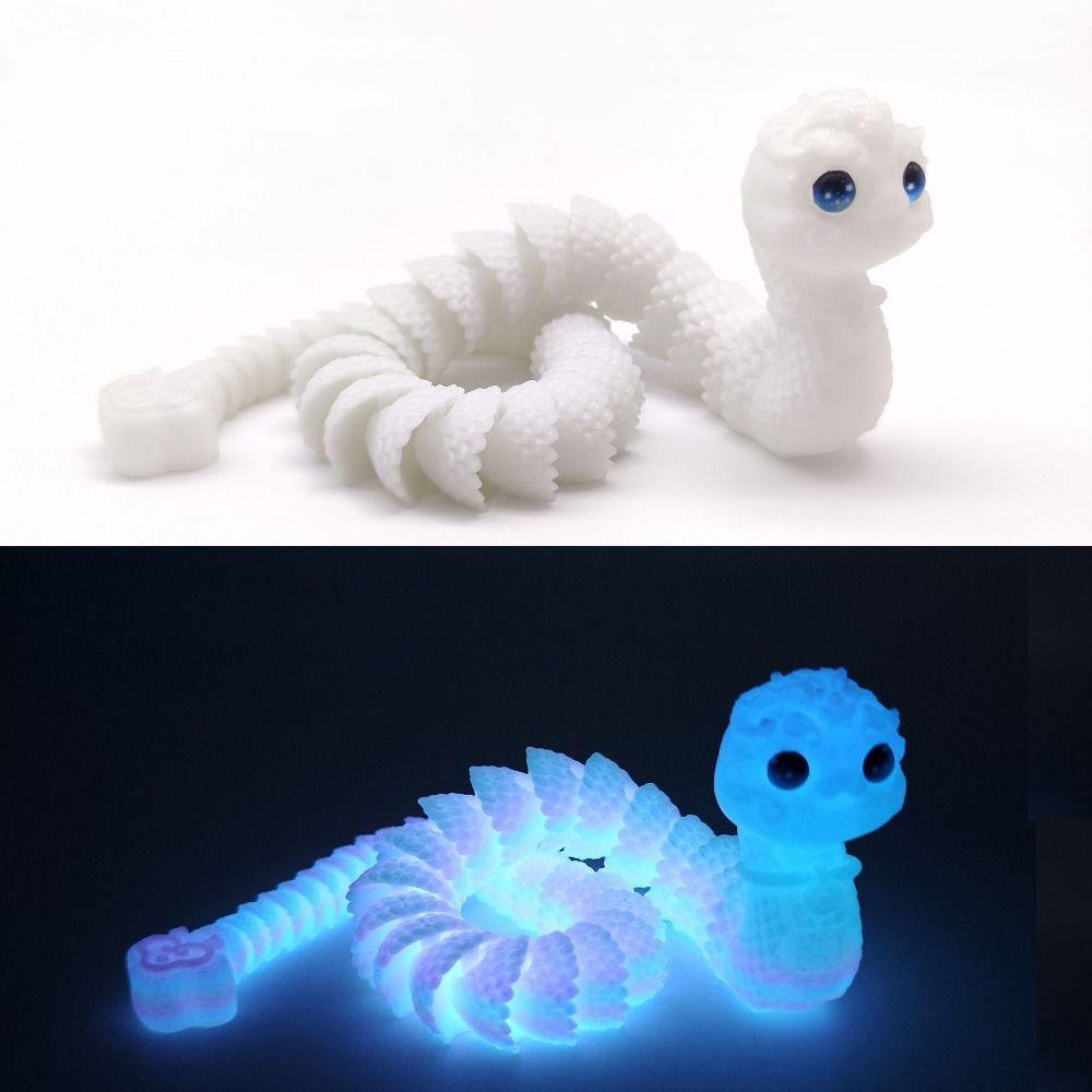 Sparkling 3D Printed Snake Simulated Eye 3D Articulated Snake Toys  Kid Gift
