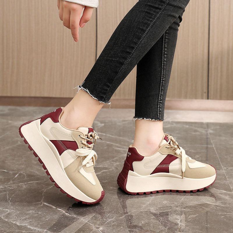 BN new summer and autumn platform women's shoes board shoes casual splicing leather sports shoes student tide