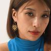 European-American Hollow Spiral Sun Pendant Stainless Steel Earrings - Non-fading, Light Luxury, High-End Women's Jewelry