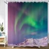 Night Starry Sky Aurora Landscape Fabric Shower Curtain Waterproof Polyester Bathroom Curtains Home Decorate Curtains with Hooks