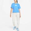 Nike X Atmos Pink Collaboration NSW Circa Series Letter Pattern Printed Crew Neck Short Sleeve T-Shirt Women T-Shirt Blue DV1380-412