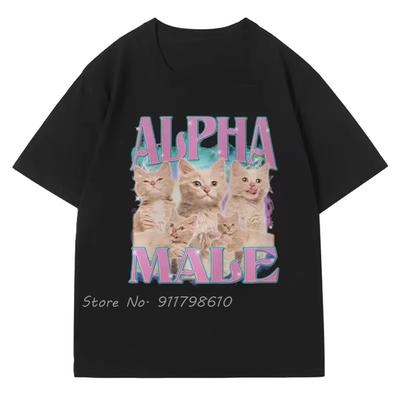 T-shirt Oversize Alpha Male Uomo Nuovi Arrivi T-shirt in Cotone Moda Girocollo Estate Hip Hop Streetwear Unisex Top Magliette Abbigliamento Uomo