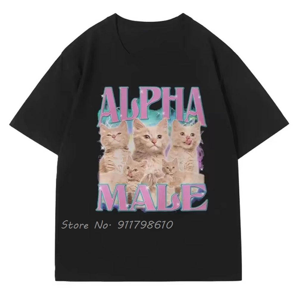 

Alpha Male Oversized T-shirt Homme New In Cotton Tshirt Fashion O-neck Summer Hip Hop Streetwear Unisex Tops Tees Men s Clothing S разноцветный