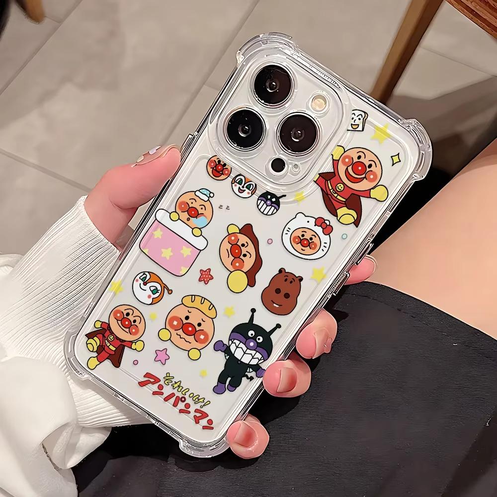Anime Anpanmans Phone Case for Samsung S25 S24 S23 S22 S21 S20 Note20 FE Ultra Plus 5G Transparent Funda Coque