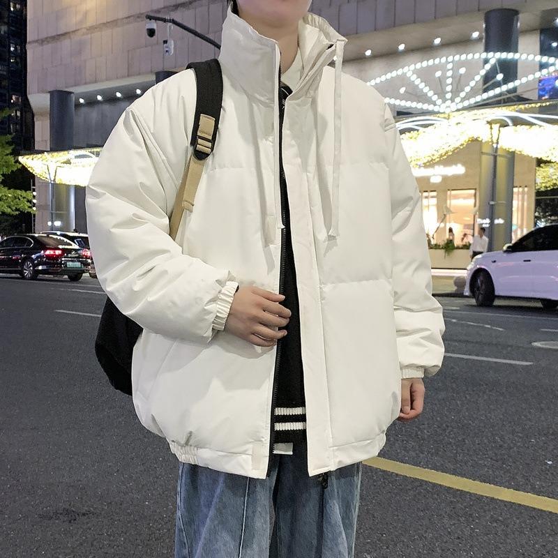 - Large size stand-up neck padded clothes for men and women, winter down padded jackets, loose and thickened couple padded clothes.