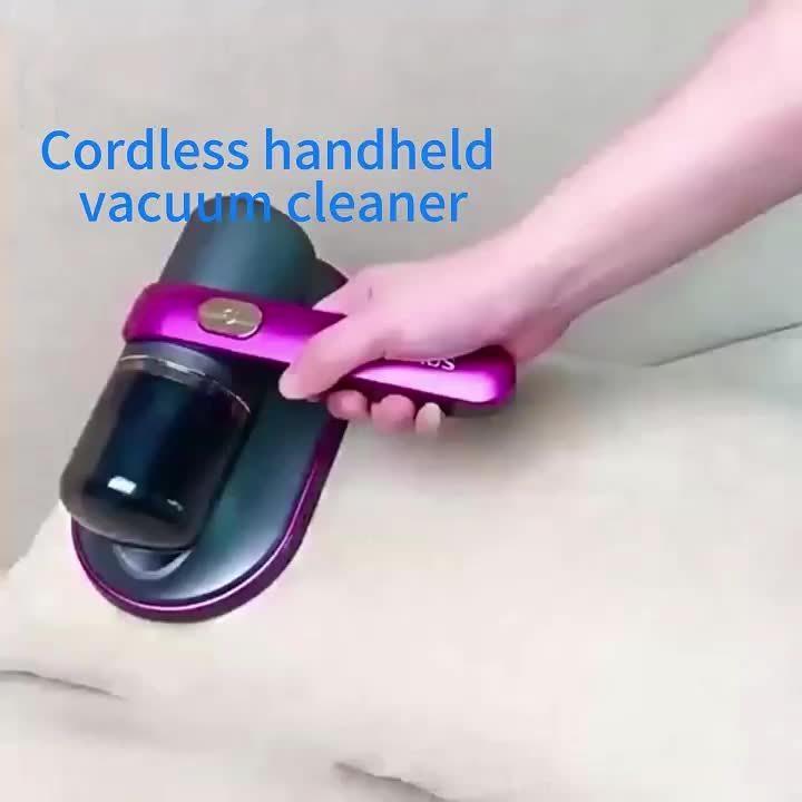 Wireless Bed Vacuum Cleaner with Powerful Suction Low Noise UV Light & Washable HEPA Filter