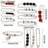 4/1PCS Heavy Duty Safety Pins Pearl Embellishment Brooch Pin Decorative Sweater Clips Safety Pins for Brooches Decorative Crafts