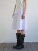 Gijun Shirring Midi Skirt White