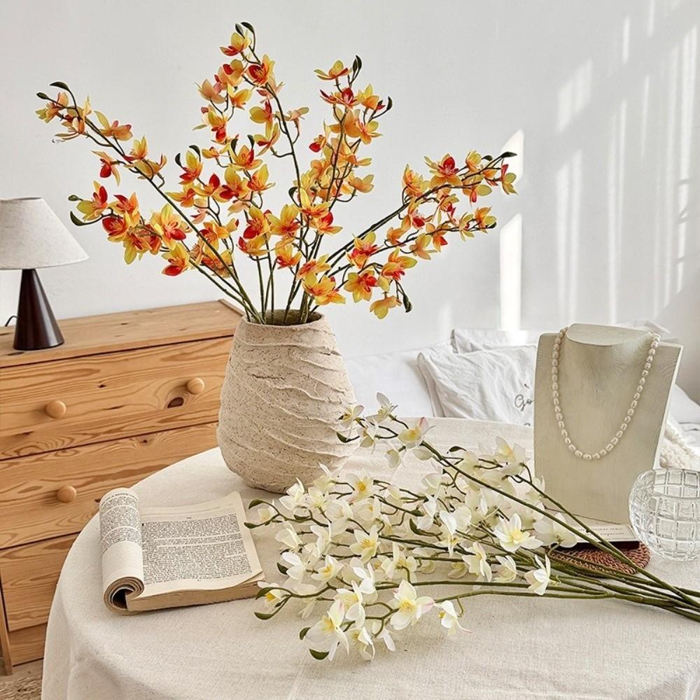 75CM Magnolien Künstliche Blumen Mehrfarbig Langer Ast Blumen Elegante Gefälschte Orchideen Heimdekoration