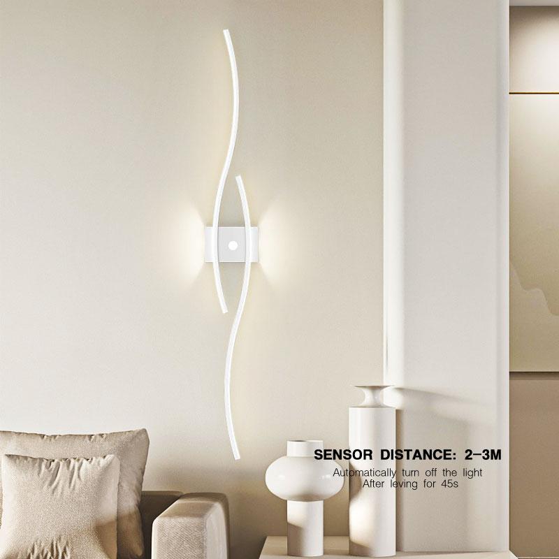 Menschlicher Körper Induktion LED Wandleuchten für Schlafzimmer Wohnzimmer Goldene Wandleuchter Schwarze Goldene LED Wandleuchten Leuchten für Flur
