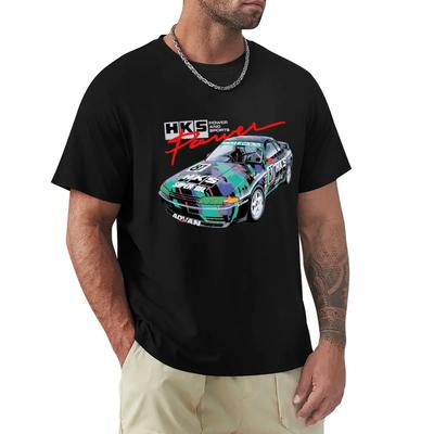 Herren Schwarzes T-Shirt HKS Power And Sportser Performance Turbo Herren O-Ausschnitt T-Shirts Sommer Baumwoll-Top T-Shirts#Farbe