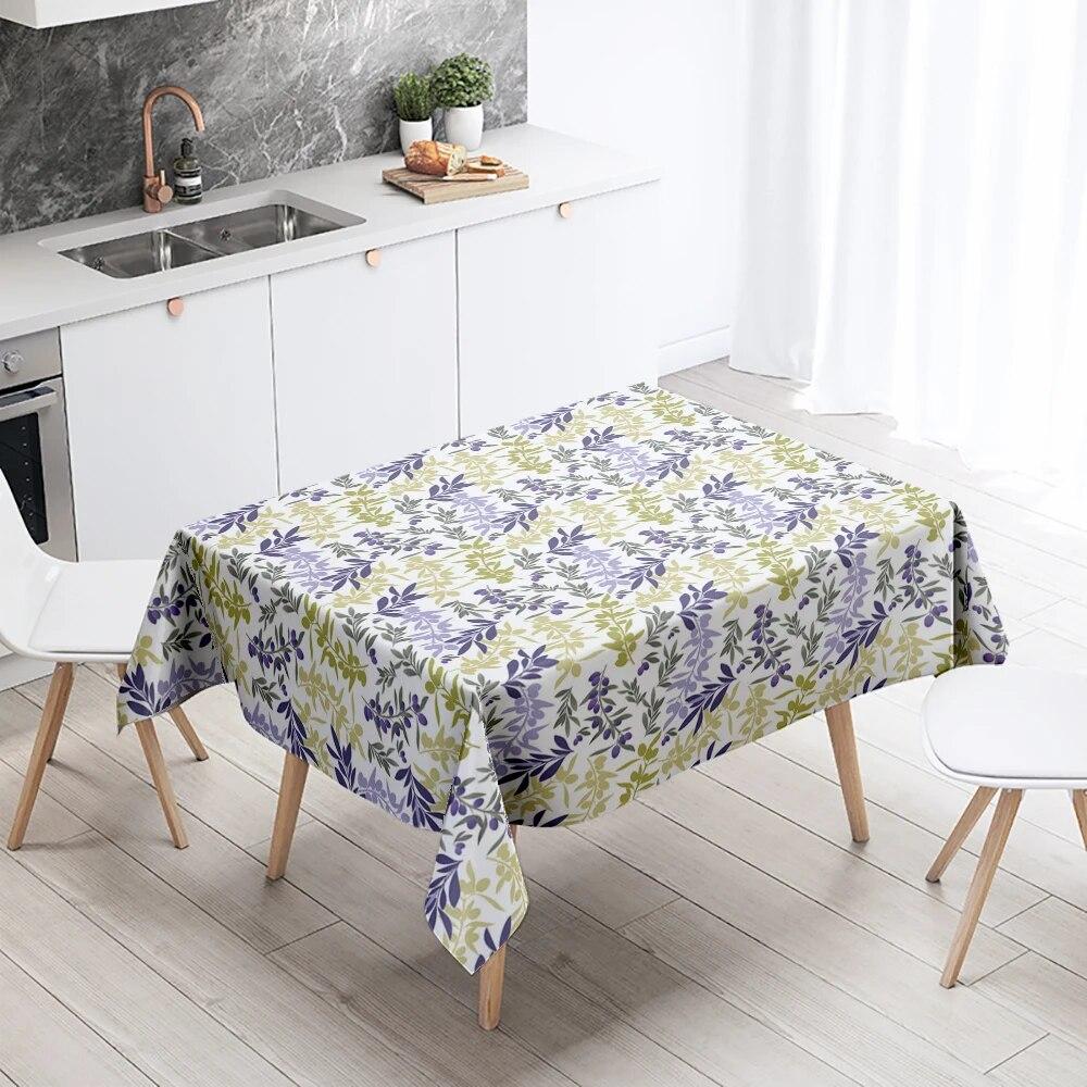 Cartoon Floral Tablecloth Home Decor Anti-Stain Waterproof Table Decoration Rectangular Kitchen Fireplace Countertop