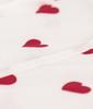 Heart Print Short Romper A09HG 6 months 67cm [Petit Bateau] Off-White/Red