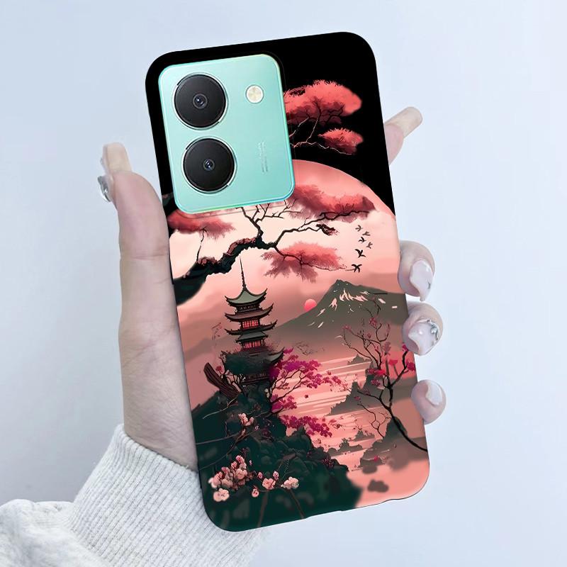 For Vivo Y27s Case Vivo Y36 Russian Cover Beautiful Butterfly Flower Girls Design Bumper Shell For Vivo V2247 V2322 Back Housing