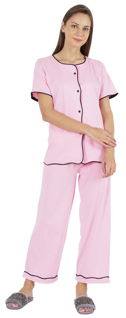 Inkmeso Damen Schlafanzug Set Oberteil Einfarbig Nachtwäsche Pj Loungewear 2-teiliges Set