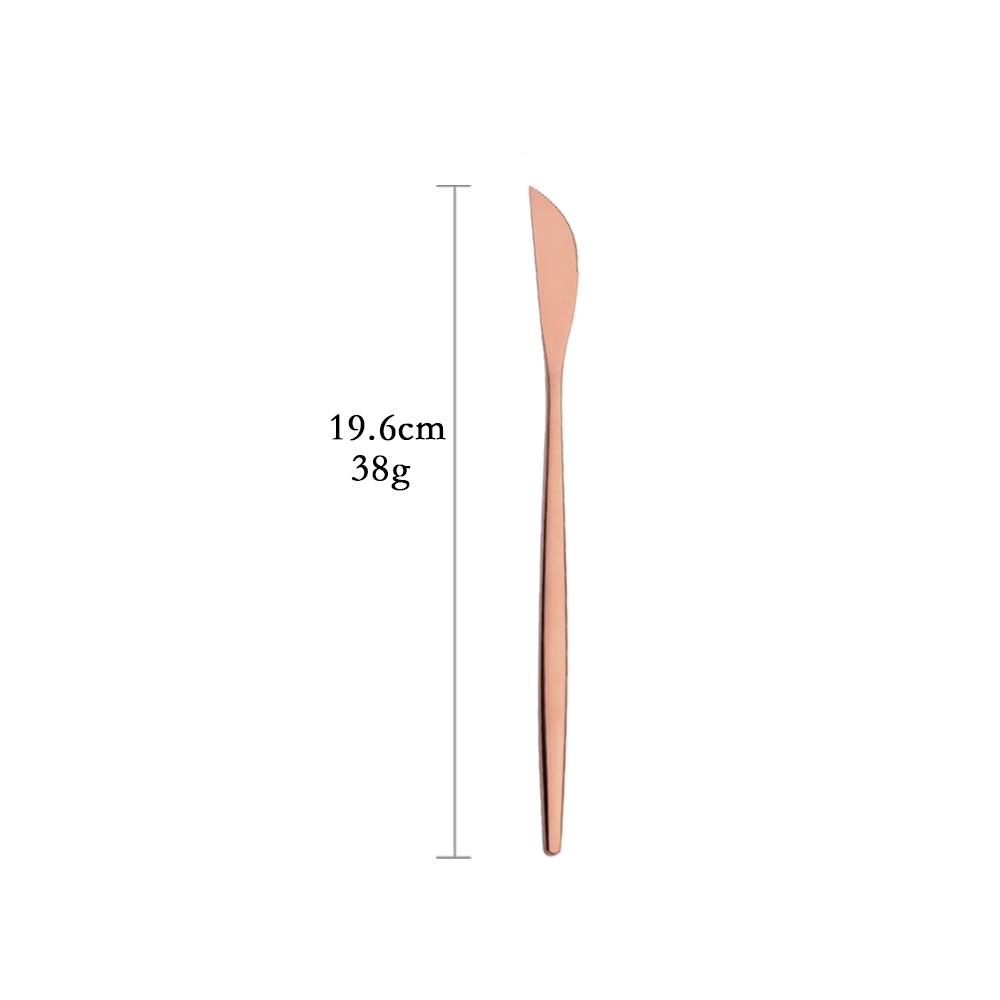 Rose Gold Mirror Cutlery Set Fruit Forks Spoons Dessert Knives Wedding Dinnerware Stainless Steel Flatware Dinner Tableware Set