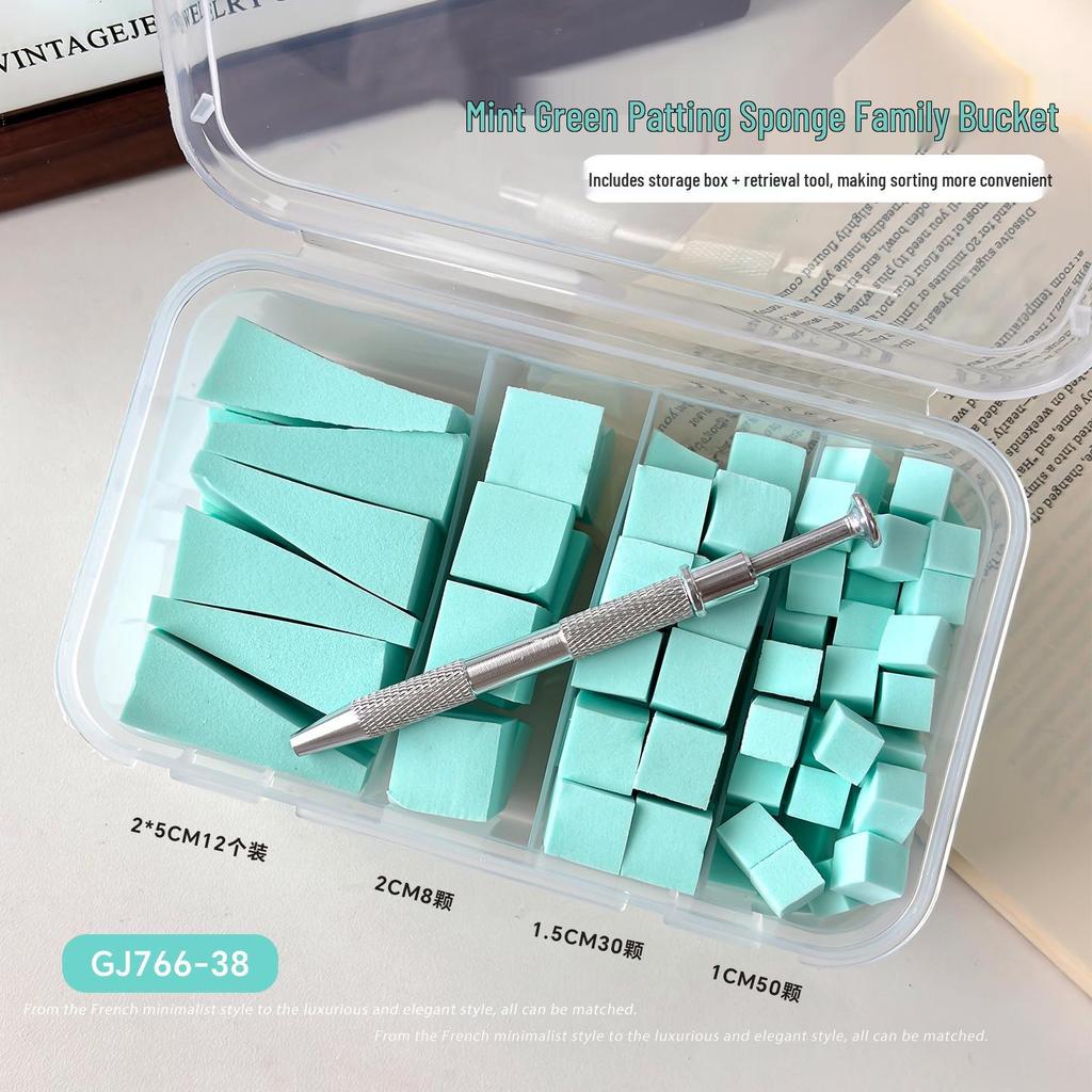 Nail Art Sponge: Professional Small Square Blending Tool for Gradient Blush and High-Density Cotton Application