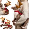 35/42cm Simulation Christmas Elk Plush Doll Pillow Cartoon Red Cape Reindeer Animal Stuffed Toy Home Decor Gift For Children