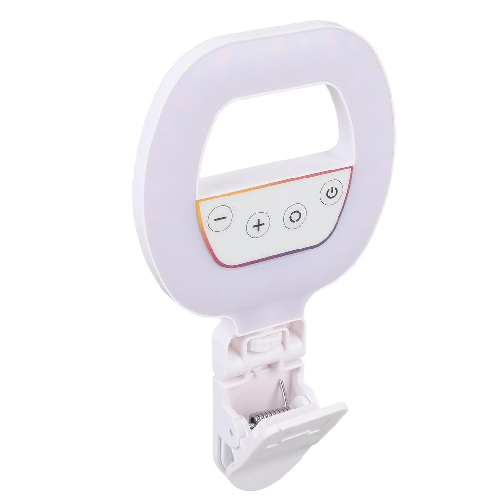 RGB Video Light with Clip 3 Color Temperature 5 Brightness Settings Rechargeable 2700-6500K CRI Ra95