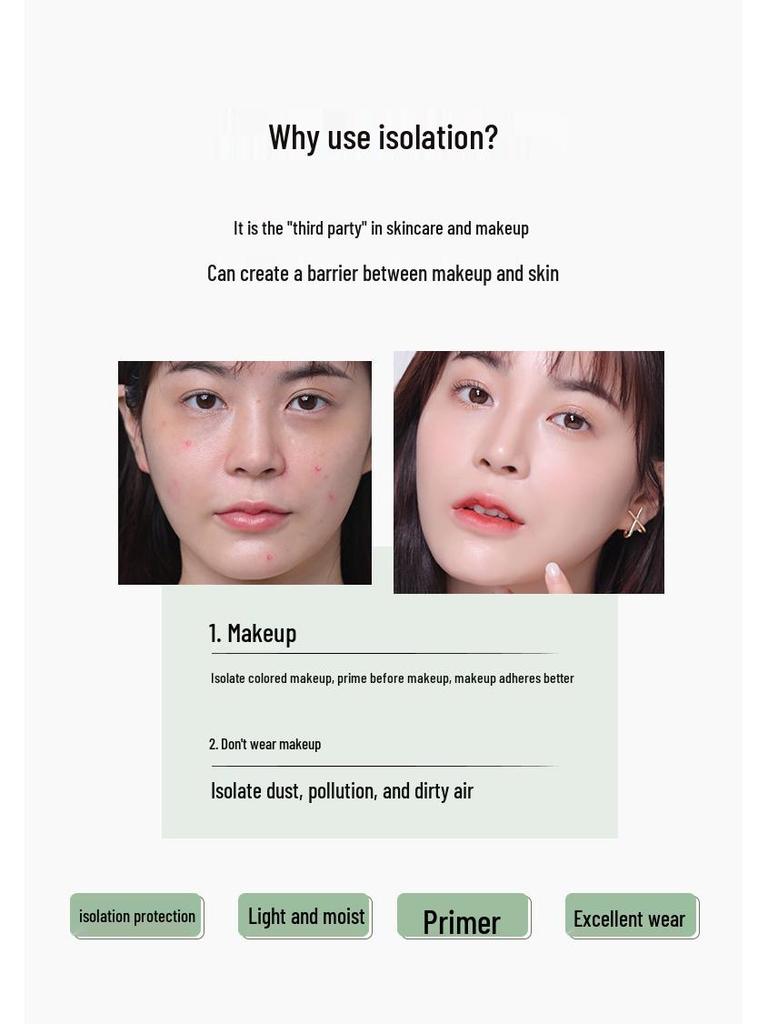 NOVO Silky Hydrating CC Primer for Dry Skin – Creamy Makeup Base for Oil Control & Brightening.