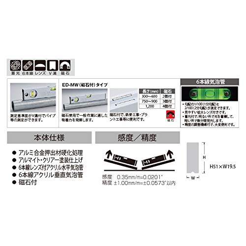 Ebisu Basic Level with Magnet, White ED-30MW